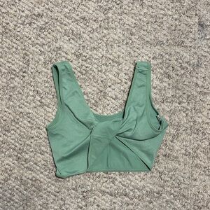 Green Twist Front Crop Top